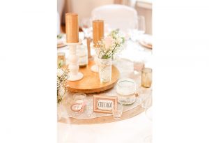 Tischdekoration vom Hochzeitsglück aus Minden im Schloss Ovelgönne